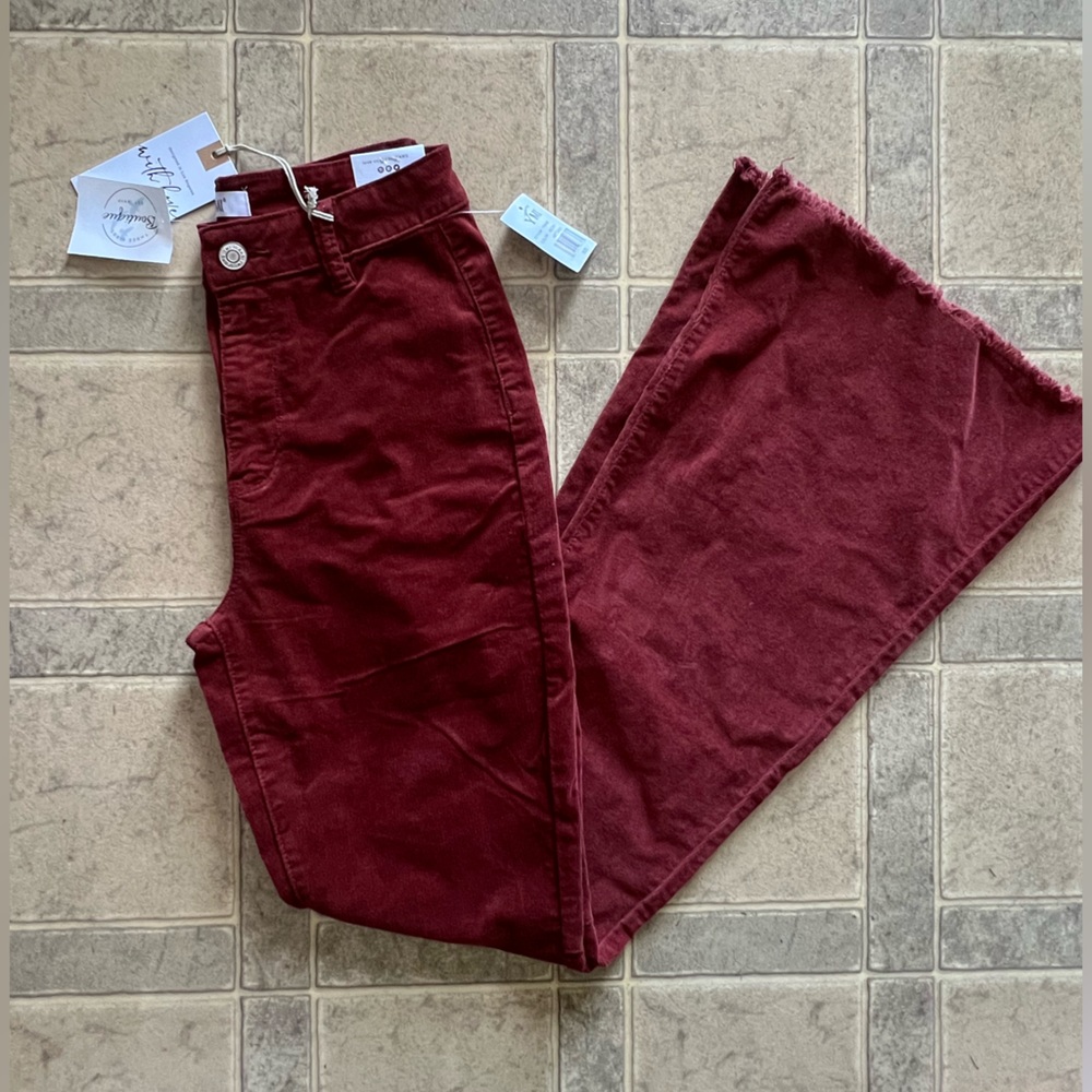 COPY - Maroon red bell bottom corduroy jeans